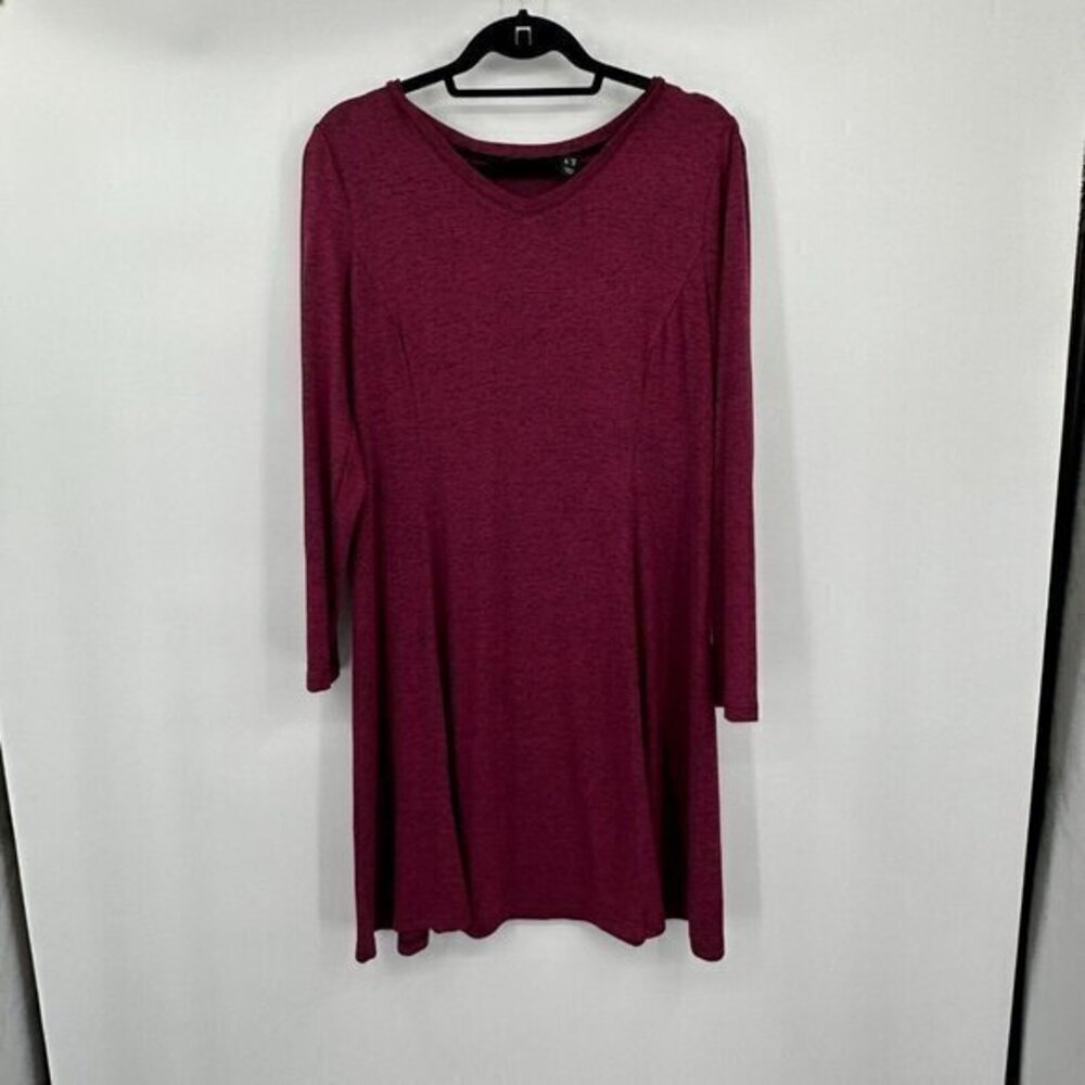 H by Halston Womens Dress MP Knit Stretchy Casual Pullover Red Marled Petites